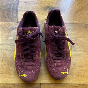 Puma Women's Sneakers in Burgundy and Yellow